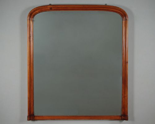 Large Walnut Overmantle Mirror C.1860