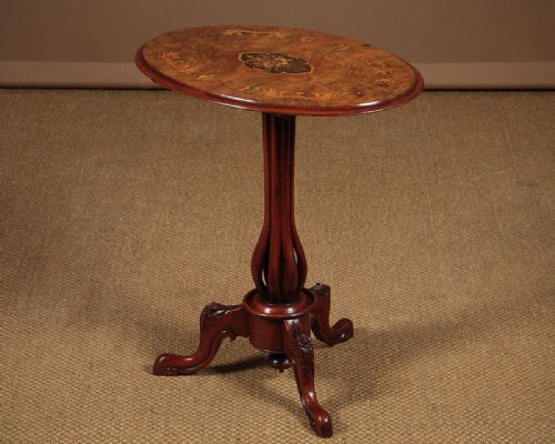 19th C. Burr Walnut Tilt Top Wine Table C.1880.