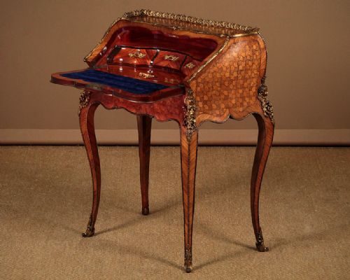 Late 19th.c Walnut & Parquetry Bureau C.1880.
