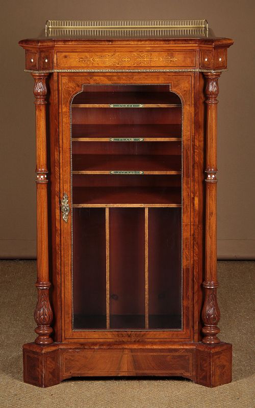 Inlaid Walnut Music Cabinet C.1870.