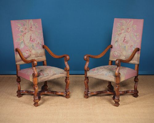 Pair of French Tapestry Armchairs C.1920