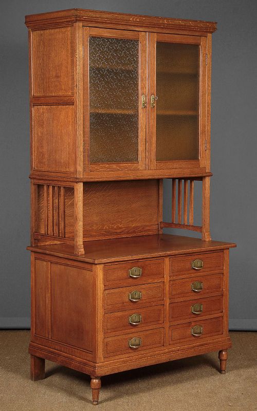 Art Deco Oak Kitchen Cabinet C.1930
