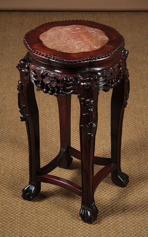 Chinese Marble Top Urn Stand C.1890
