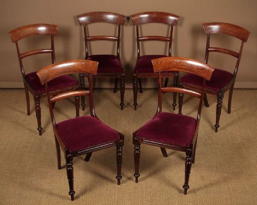 Set of Six Regency Rosewood Dining Chairs C.1830