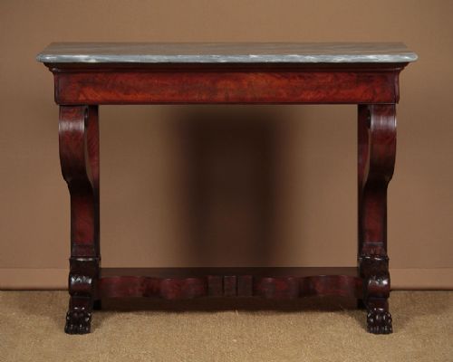 Mahogany Marble Top Console Table C.1860