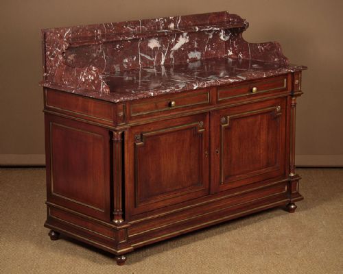 Marble Top Mahogany Brass Mounted Washstand C.1890