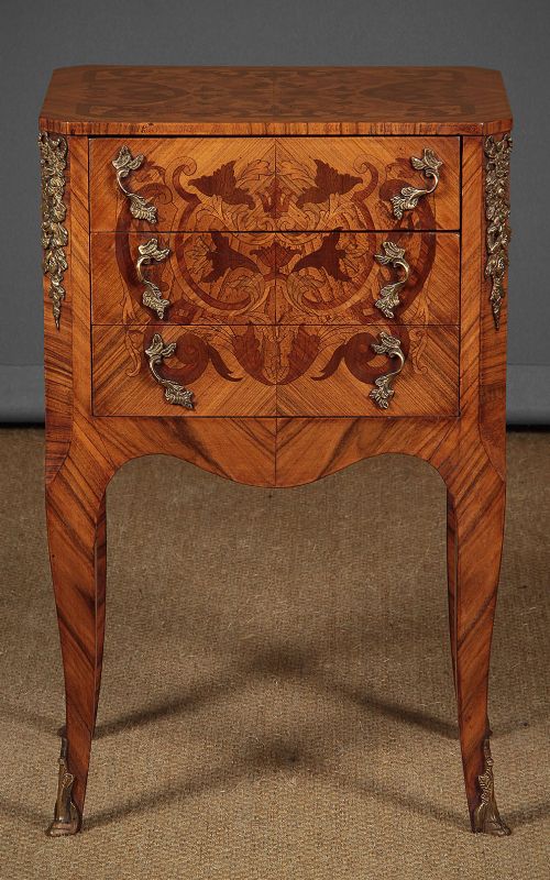 Marquetry Inlaid Miniature Chest of Drawers C.1930