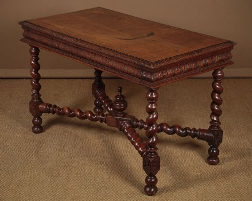 Carved Oak Library Table C.1880.