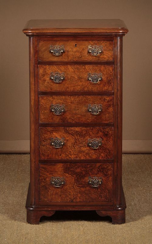 Small Burr Walnut Bank of Drawers C.1890