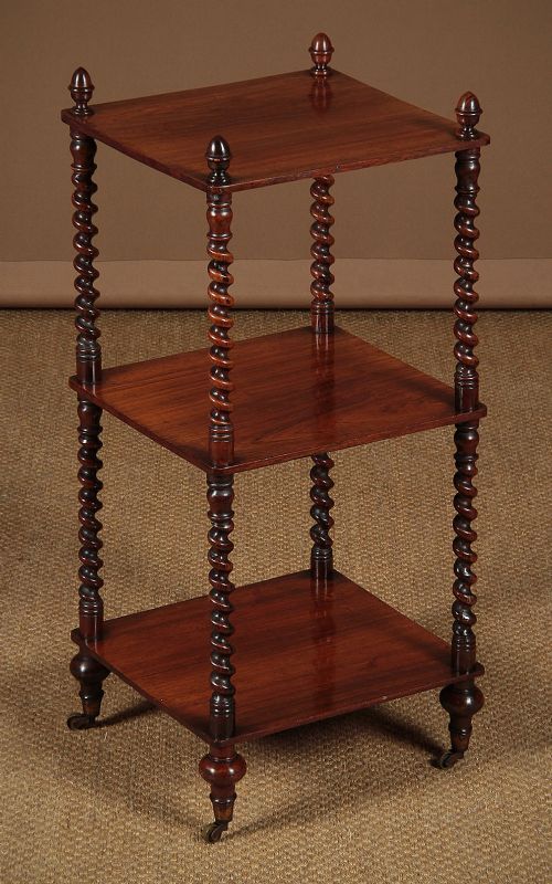 Mid 19th.c. Rosewood Three Tier Side Table C.1860.