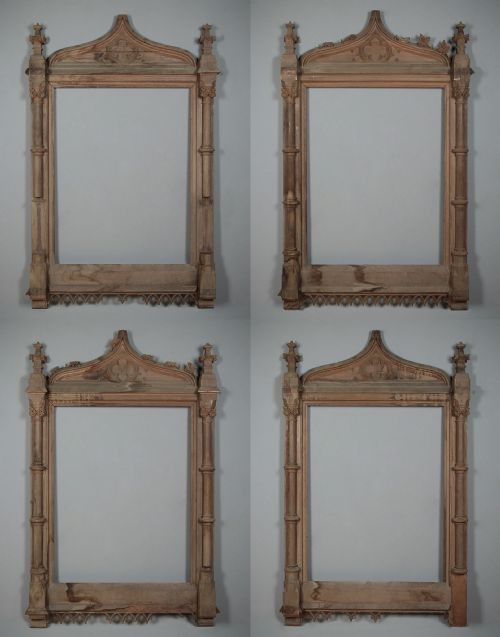 Four Large Gothic Oak Picture Frames C.1870