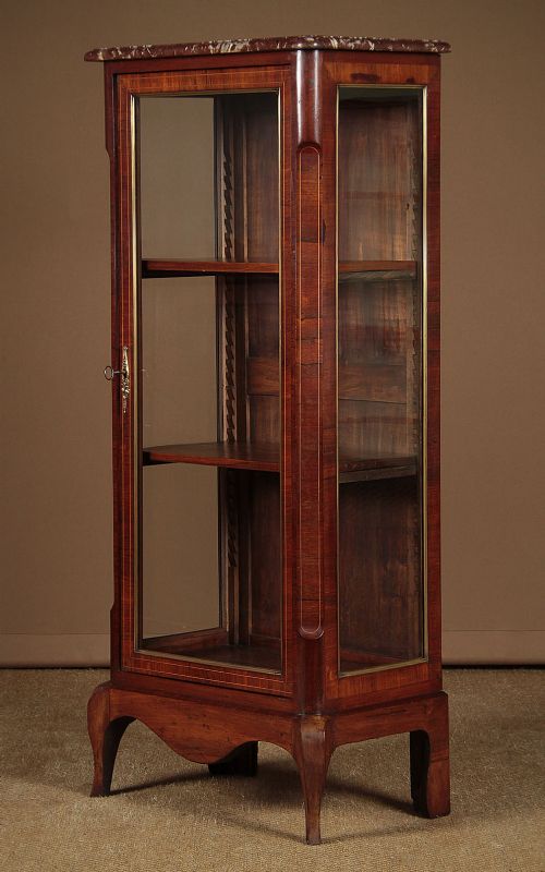 Slim Rosewood Display Cabinet C.1920