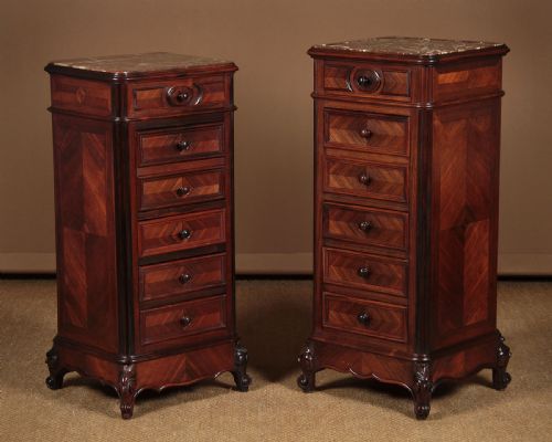 Matched Pair of Rosewood Bedside Cabinets C.1880