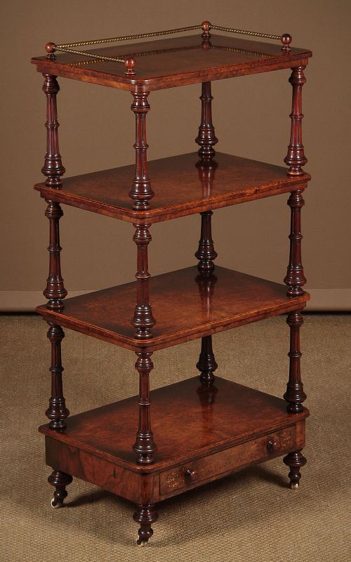 Burr Walnut Dumb Waiter C.1870