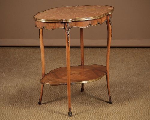 Walnut & Brass Side Table C.1860.