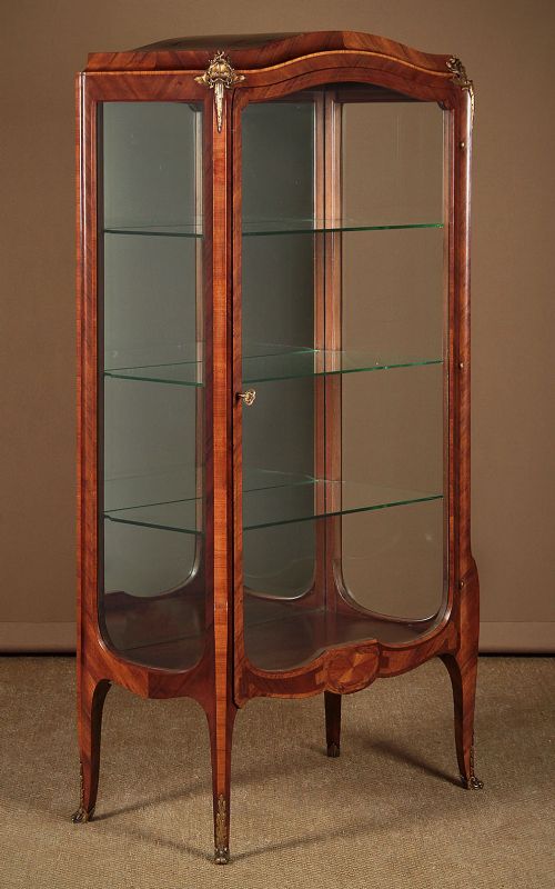 Art Nouveau Walnut Vitrine C.1900.