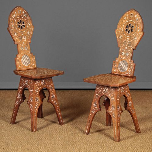 Pair of Moorish Style Hall Chairs C.1890.