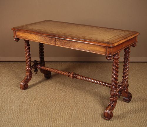 Walnut Writing Desk by C.hindley & Sons C.1860