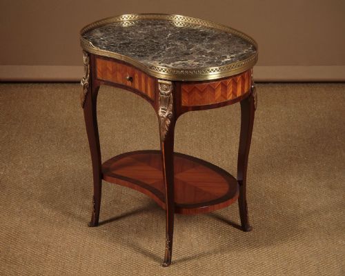 Louis Xv Style Brass Mounted Marble Top Side Table C.1930