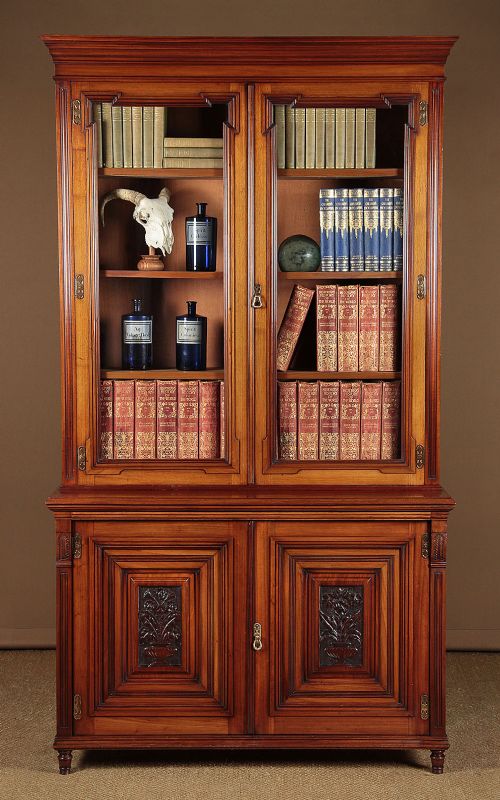 Large Walnut Bookcase C.1890
