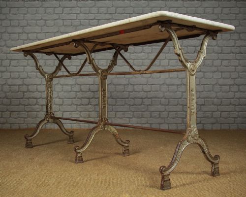 Cast Iron & Marble Table C.1890