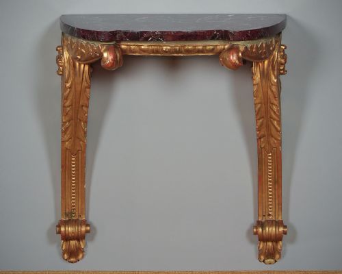 Gilded Marble Top Console Table C.1930