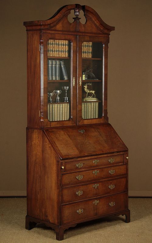 Walnut Bureau Bookcase C.1820