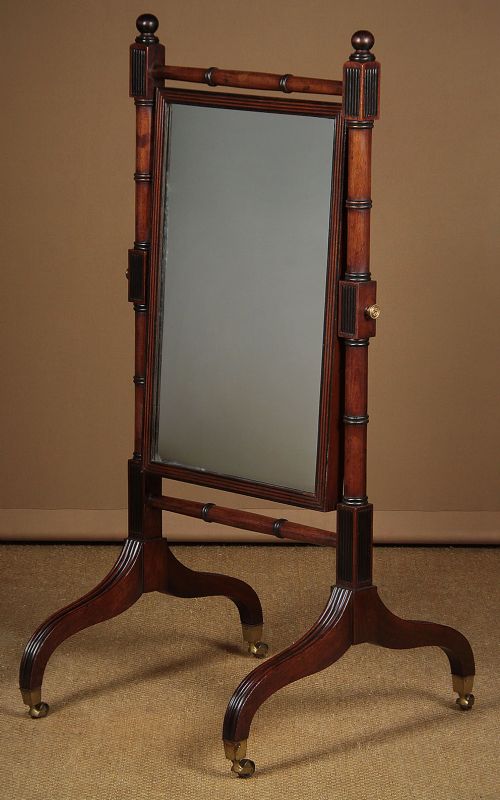 Small Regency Cheval Mirror on Stand C.1830