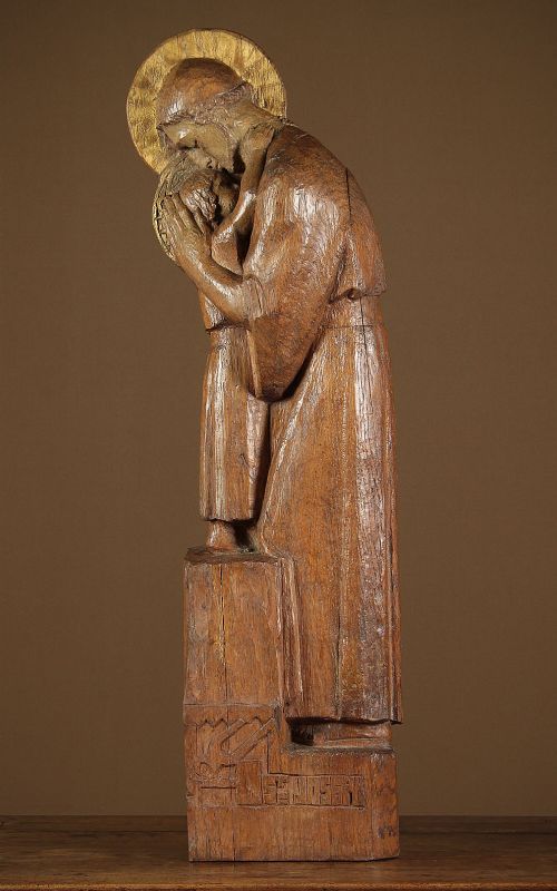 Carved Oak Figure of St Joseph by Yvonne Parvillée C.1930