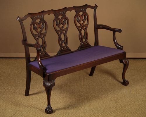 Chippendale Style Mahogany Settee C.1920