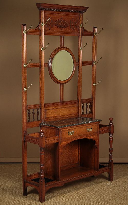 Large Oak Hall Stand C.1890