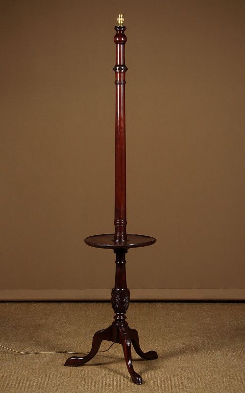 Mahogany Standard Lamp & Wine Table C.1920