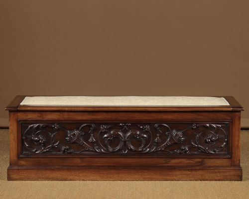 Low Walnut Box Seat C.1900