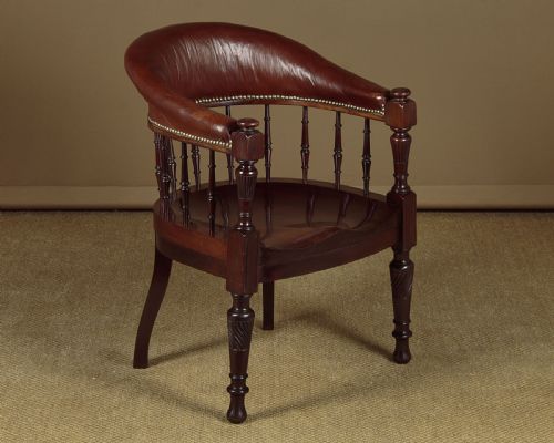 Mahogany & Leather Desk Chair C.1890