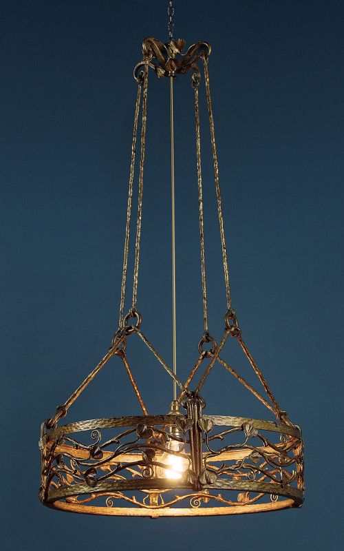 Wrought Iron Arts & Crafts Hanging Light C.1910