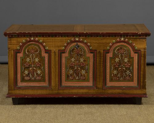 Original Folk Art Painted Blanket Box C.1870
