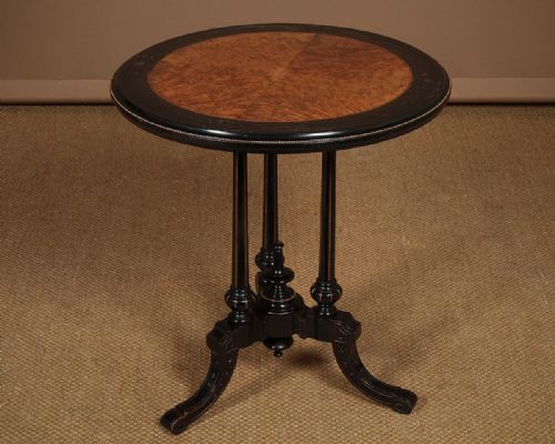 Ebonised & Amboyna Wine Table C.1860.