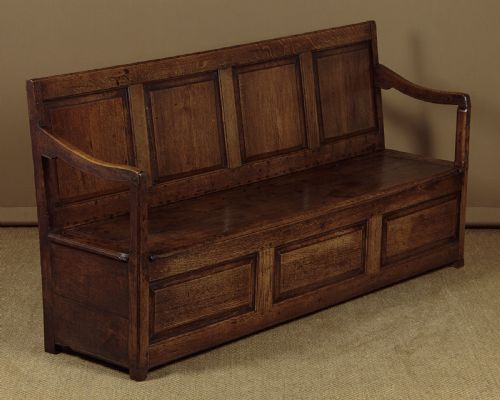 18th.c. Oak Box Settle C.1770