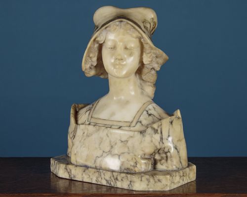 Marble Bust of a Woman by Cristofo Vicari C.1900
