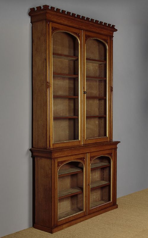 Tall Gothic Oak Bookcase C.1850