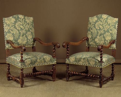 Pair of Oak Open Armchairs C.1930
