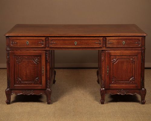 Large Oak Pedestal Desk C.1930