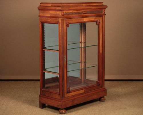 Small Walnut Vitrine C.1900.