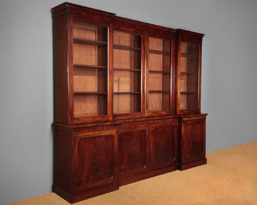 Mahogany Four Door Library Bookcase C.1845