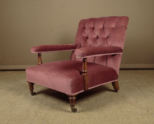 Howard & Son Style Walnut Easy Armchair C.1880