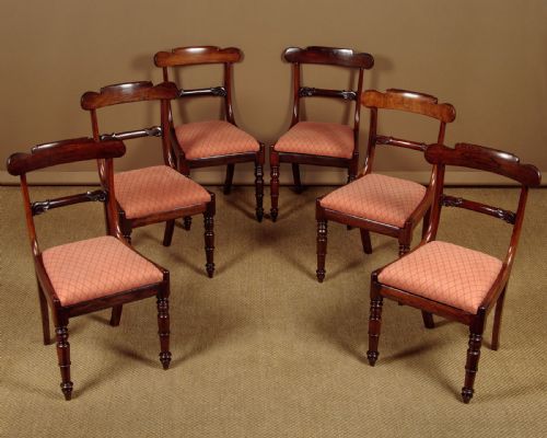Set of Six Regency Rosewood Dining Chairs C.1830