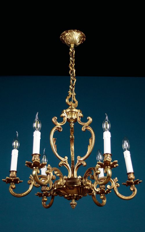 Gilded Brass Chandelier C.1930