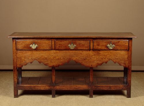 Small Welsh Oak Potboard Dresser Base C.1800