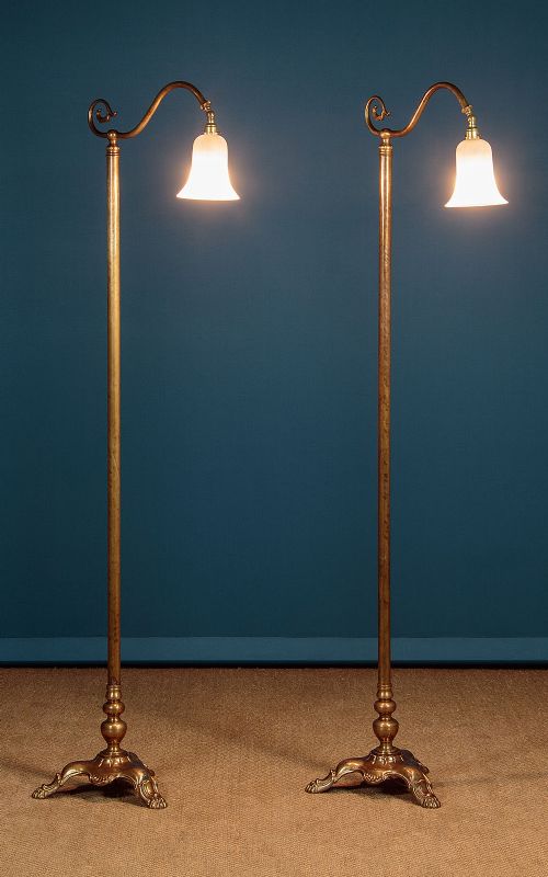 Pair of Brass Floor Lamps C.1920