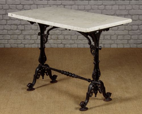 Cast Iron & Marble Top Bistro Table C.1870